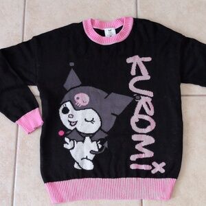 Kuromi Black & Pink Crewneck Sweater Size Medium